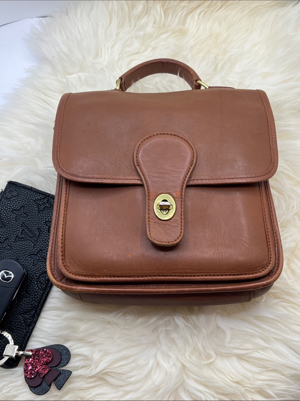 🍄 Vintage 90’s Hunt Club Brown Leather Top-Handle